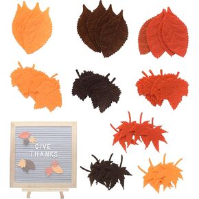 36pcs Fall Leaves Icons for Felt Letter Board Decoration Thanksgiving Felt Board Decor Accessories (Board Not Included)