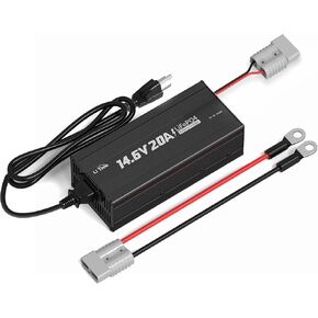LiTime LiFePO4 Battery Charger 12V 20A, 14.6V Lithium LiFePO4 Batteries Charger AC-DC for Lithium LiFePO4 Deep Cycle Rechargeable Batteries