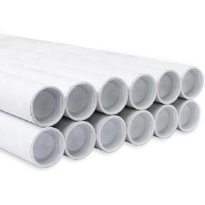 MagicWater Supply Mailing Tube - 2 in x 12 in - White - 12 Pack - for Shipping and Storage of Posters, Arts, Crafts, and Documents