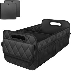 Trunk Organizer for Car, Collapsible Car Trunk Organizers with Reinforced Handles, Storage Organizer with 6 Pockets, Car Accessories for Women/Man (Medium, Black)