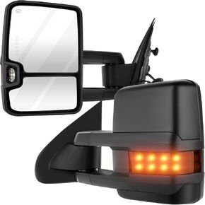 Towing Mirrors 2014-2017 for Chevy Silverado for GMC Sierra 1500 2015-2016 for Chevy For GMC 2500/3500 HD Tow Mirrors A Pair Power Adjust Heated Turn Signal Width Light Side View Mirror