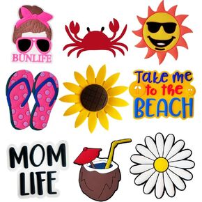 9Pcs Bogg Bag Accessories,Bogg Bag Charms Beach Tote Bag Rubber Beach Bag, Decoration Charms for Girls Women