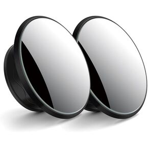 Blind Spot Mirror,2" Round Car Side Mirror Blindspot,Vacuum Suction Cup Blindspot Mirror for Car SUV and Trucks (Silver)