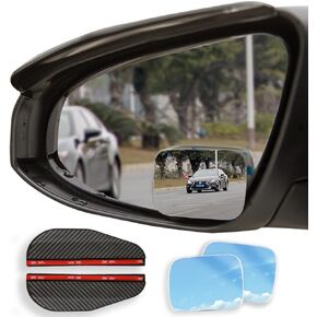 Blind Spot Mirrors, Side Rear View Mirror Rain Visor Guard, Reversing Auxiliary Round Convex Blind Area Mirror, Wide Angle Adjustable for Car SUV and Trucks (Split type - A)