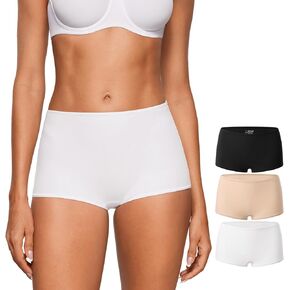 ملابس داخلية نسائية Inbarely Plus Boyshorts - شورتات بوكسر ناعمة بتغطية كاملة، سراويل داخلية للسيدات، 3 قطع