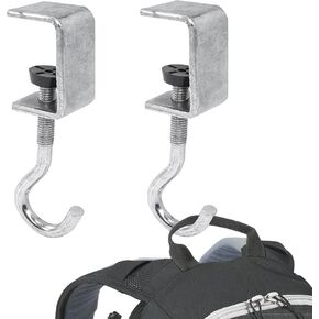 2 PCS Clamp-On Desk Mount Bag Holder Hook Students' Desk Hook Women's Purse Hook with Adjustable Arm Clamp Backpack Handbag Headphones Holder Portable for Tables Heavy Duty Handbag Hanger Organizer
