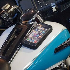 BiKase Magnetic Motorcycle Phone Case - Magnetic Tank Bag, Fits iPhone, Galaxy, Cell Phone Mount Up to 3.5" Wide & 6.75", Touch Screen Compatible, Black