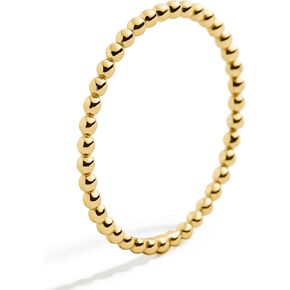 Me&Hz Gold Stackable Rings Thin Band Rings Dainty Gold Rings for Women Trendy Beaded Twist Hammered CZ Stacking Rings 14K Gold Plated Rings for Teen Girls Midi Knuckle Pinky Finger Jewerly
