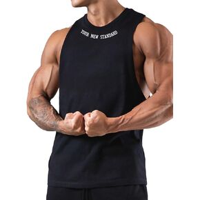 Verdusa Men's Workout Sports Tank Top Letter Print Gym Fitness Sleeveless Vest