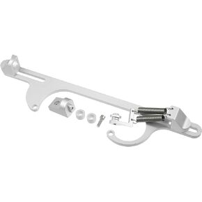 X AUTOHAUX 1 Set Aluminum Alloy Throttle Cable Bracket Kit Adjustable Replacement for 4150 4160 Series Carburetor Silver Tone