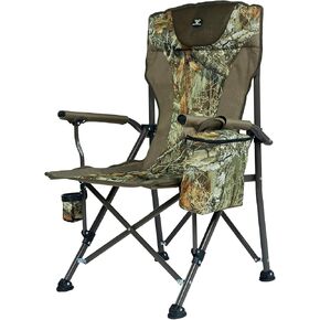 كرسي قابل للطي للاستخدام الخارجي عالي الظهر للبالغين، كرسي قابل للطي بذراع صلبة مع حقيبة تبريد عالية السعة تدعم 330 رطلاً in Kuwait