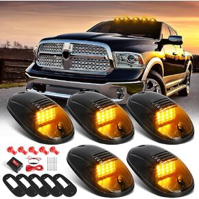 Cab Roof Clearance Light, 5 Pcs LED Top Marker Running Light Compatible with Dodge Ram 2003-2018 1500 2500 3500 4500 5500 (Amber)