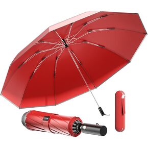 Travel Inverted Umbrella,Large Windproof Umbrellas for Rain,Compact Auto Umbrella with Reflective Strip,Travel Reverse Folding Umbrella with case