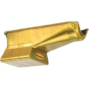 Milodon 30900 Steel, Gold Zinc Plated Street and Strip Oil Pan for Small Block Chevy