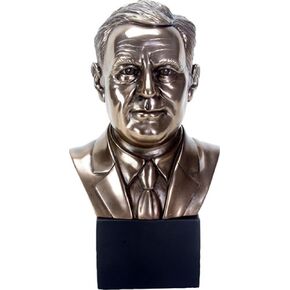 9.25 Inch President Franklin D Roosevelt Bronze Colored Bust