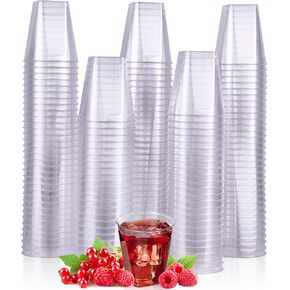 JOLLY CHEF 1000 Pack Plastic Shot Glasses,1 oz Disposable Cups 1 Ounce Tasting Cups Party Cups Ideal for Whiskey, Wine Tasting,Food Samples