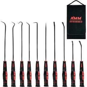 AMM 10PCS Pick and Hook Set, Precision Automotive Hook Set, Car Auto Oil Seal/O-Ring Seal Gasket Mini Precision Hooks Puller Remover