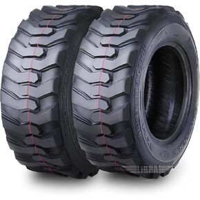 Set 2 New Heavy Duty 12-16.5 12x16.5 12 Ply Industrial Skid Steer Tire w/Rim Guard