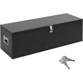 walsport Pickup Truck Bed Tool box 49 Inch Black Trailer Tool Box Compact Chest Box Heavy Duty Steel Underbody Truck Toolbox Utility RV Storage Organizer with Side Handle, Easily Assembled