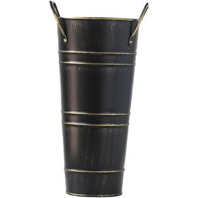 Black Iron Umbrella Bucket Metal Vases Black Umbrella Bins Umbrella Container Umbrella Basket Flower Buckets Hotel Umbrella Stand Doorway Umbrella Holder Drip Tray Rural Elder