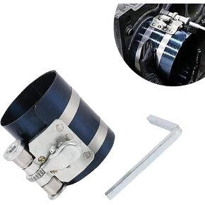 Ajxn 1 PC Automotive Piston Ring Installation Tool, 2.08"-6.88" Anti-reverse Bending Resistant Spring Gear Adjustable Ratchet Piston Ring Opening Clip, Maintenance Accessory, for Most Cars (Blue)