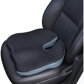 Car Seat Cushion for Car - Upgrade Wedge Butt Pillow to Improve Vision/Posture- Hip Surrounded Design Sciatica Pain Relief Pillow - Memory Foam Tailbone Pain Relief Cushion for Long Time Driving