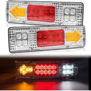 مصابيح خلفية للشاحنة، مصابيح فرامل خلفية LED 24 فولت مع إشارات الانعطاف الخلفية للسهم/أضواء تشغيل عكسية للشاحنات المسطحة والمقطورات والجرارات RV in Kuwait