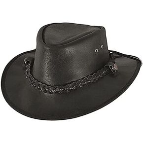 SideWinder Austrailian Genuine Leather Western Style Cowboy Hat Wide Brim Real Water Resistant Outback Vintage