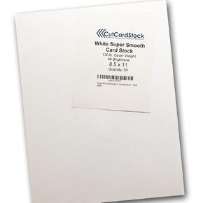 CCS White 130# Double Thick Card Stock 8.5x11-50 Pk