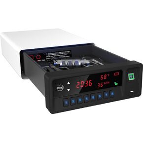 Biometric Gun Safe,Clock Smart Safe with Temp,Humidity,Battery,Drawer Gun Safe for Handgun - Nightstand Handgun Safe Pistol Safe