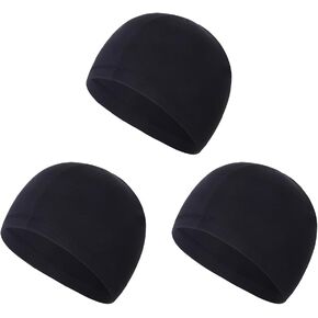 3 Pcs Helmet Liner Skull Caps Sweat Wicking Cycling Head Caps Cooling Beanie Hats Motorcycle Headwrap Black