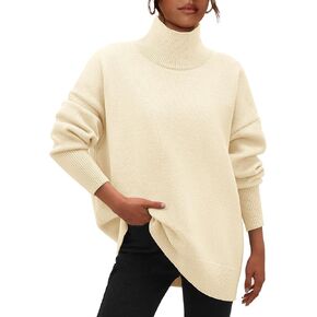 PRETTYGARDEN Women's Fall Turtleneck Sweater Long Sleeve Oversized Chunky Knitted Pullover Sweaters Basic Casual Tops Blouse