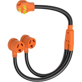 ETL&UL Listed NEMA 10-30P to 10-30R EV Charger Adapter Y Splitter, 10/3 STW 30 Amp 250 Volt Dryer Splitter for EV and Level 2 EV Charging