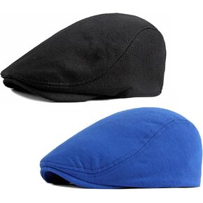 2 Pack Mens Flat Cap Ivy Gatsby Newsboy Driving Hat