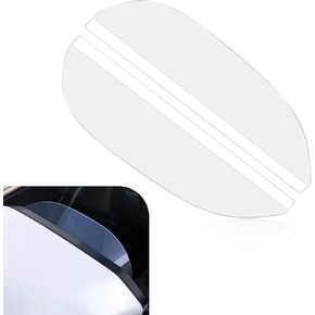 Pack-2 Car Rearview Mirror Rain Eyebrow, 7.08" x 1.96" PVC Waterproof Panel to Keep Vision Clear, Reflective Protection Rearview Mirror Decoration, Universal for Car Accessories (Black)