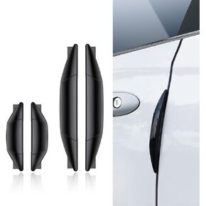 4 PCS Car Door Anti-Collision Strip, Rearview Anti-Impact Sticker, Door Protection Decorative Covers, Universal Car Side Door Edge Protector (Black)