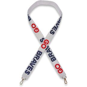 أتلانتا مطرز محفظة حزام الأزرق والأحمر لعبة البيسبول يوم واضح حقيبة يد استبدال حزام ملعب مروحة والعتاد 49 "مشابك الأجهزة الذهبية لعشاق الرياضة الذهاب in Kuwait