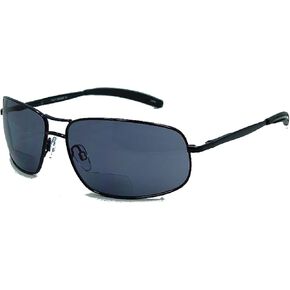 Ace in the Hole Bifocal Reading Sunglasses - Full-Rimmed, Rectangular Metal Frame - Non-Polarized Aspheric Lens