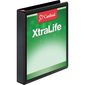 غلاف كاردينال ذو 3 حلقات، غلاف XtraLife عالي التحمل مقاس 15.24 سم، حلقات قفل مائلة على شكل حرف D، غطاء وعمود الفقري مقاوم للتشقق، أغطية ClearVue مع سحب الرف، يحمل 1300 ورقة، أبيض (26366)