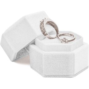 muchly Rose Ring Box，Proposal ring box rotates 360 degrees. Square Velvet Jewelry Box for Proposal Ring, Ceremony, Wedding or Special Occasions (pink)