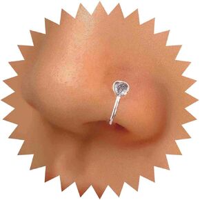 Vintage Crystal Heart Nose Ring Gold Cz Heart Nose Cuff Crystal Septum Nose Rings U Shaped Clip On Nose Stud Cz Hoop Nose Piercing Jewelry for Women
