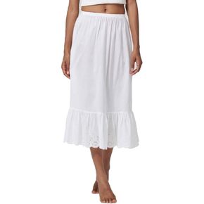 100% Cotton Half Slip Dress for Women Under Dresses Underskirt with Lace Hem Non Cling Antistatic