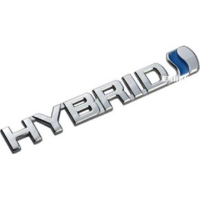 Hybrid Emblem Fender 3D Metal Badge Decal Replacement for Universal Car (Blue Chrome)
