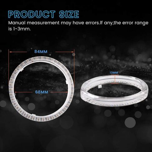 EverBrightt 1 مجموعة 80 مم عيون الملاك متعددة الألوان RGB LED حلقات هالة أضواء لمصباح السيارة أثناء النهار الجري الخفيف 5050 رقاقة حلقة دائرية مع تطبيق الهاتف المحمول بلوتوث التحكم DC 12V in Saudi Arabia