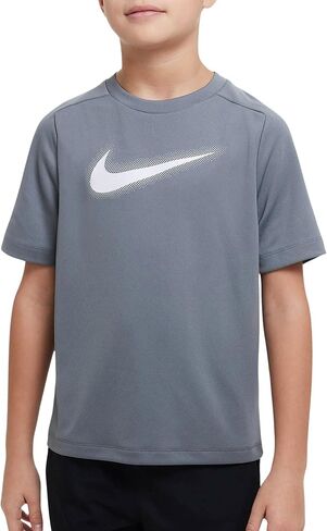 Nike Multi Big Boys' Dri-FIT Graphic Training Top (Medium, Smoke Grey/White) in Saudi Arabia