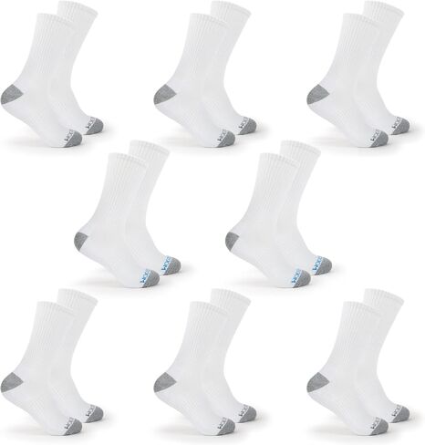 Fruit of the Loom Athletic Crew Socks for Men, 8 Pair Multi Pack - Cushioned, Breathable, Arch Support, White in Saudi Arabia