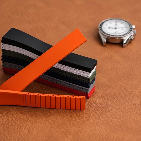 Fluororubber Watch Strap - Fast Release Cut-to-Size 19mm 20mm 21mm 22mm Watch Band with Buckle Soft Universal Waterproof Replacement Band Strap for Men Women in Kuwait