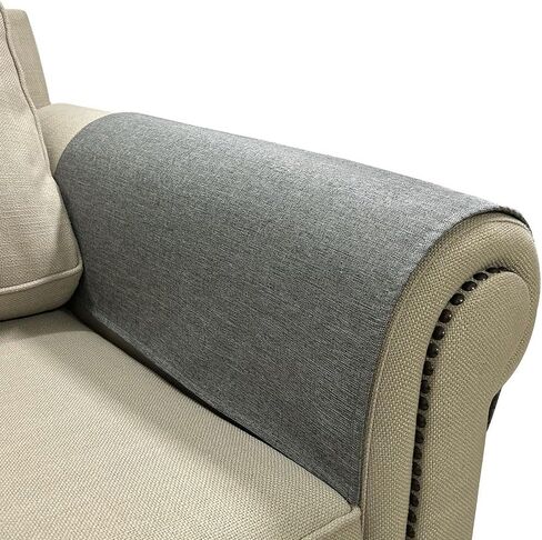 Couch Arm Covers, Anti-Slip Sofa Armrest Cover for Recliner, 2pc Washable Sofa Arm Covers, Dogs Cats Pet Scratch Proof Couch Arm Protectors, Grey, 24x28inch in Saudi Arabia