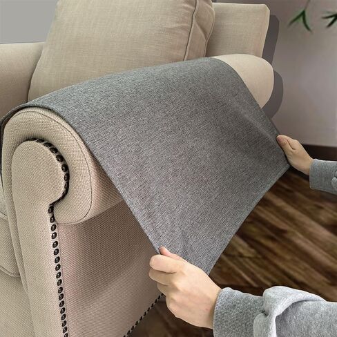 Couch Arm Covers, Anti-Slip Sofa Armrest Cover for Recliner, 2pc Washable Sofa Arm Covers, Dogs Cats Pet Scratch Proof Couch Arm Protectors, Grey, 24x28inch in Saudi Arabia