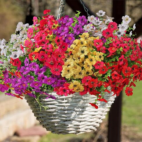 20 Bundles Fall Flowers Artificial for Decoration UV Resistant No Fade Faux Fake Mums Plants Flowers for Fall Outdoor Decor Front Porch Decor Thanksgiving, Halloween Decor - Orange in Saudi Arabia